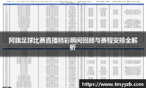 阿旗足球比赛直播精彩瞬间回顾与赛程安排全解析