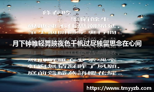 月下钟帷轻舞映夜色千帆过尽独留思念在心间